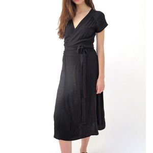 Ali Golden Black Wrap Dress